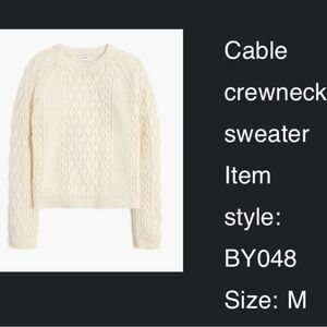 J.Crew perfect Cable Crewneck Sweater - Cream